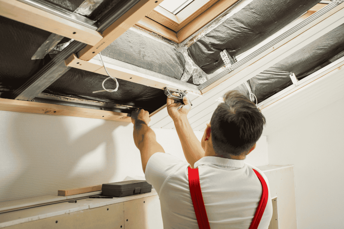 personne en train de poser un vélux sur le toit d'une maison à nogaro